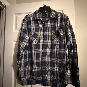 Quiksilver Navy and White Checkered Shirt